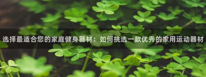 意昂4神州：选择最适合您的家庭健身器材：如何挑选一款优秀的家